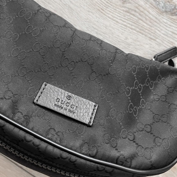 Rare Gucci Black Monogram Guccissima Belt Shoulder Bag Italy - Picture 6 of 14